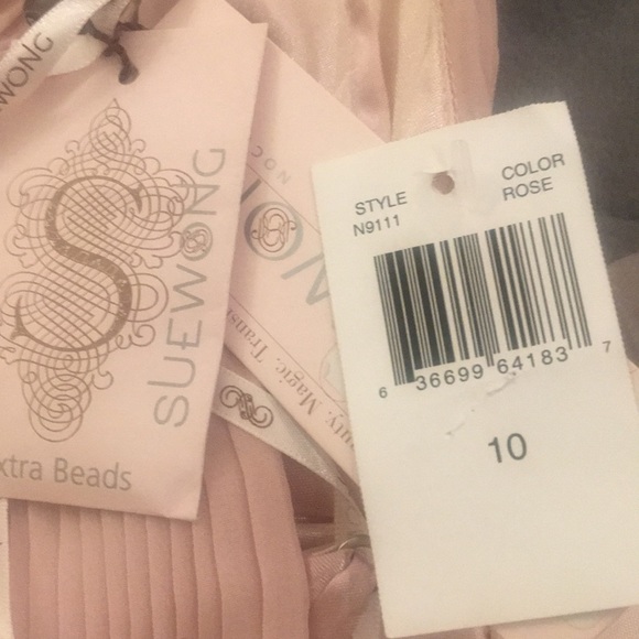 (10) SUE WONG Nocturne midi dress rose colour - Picture 15 of 15